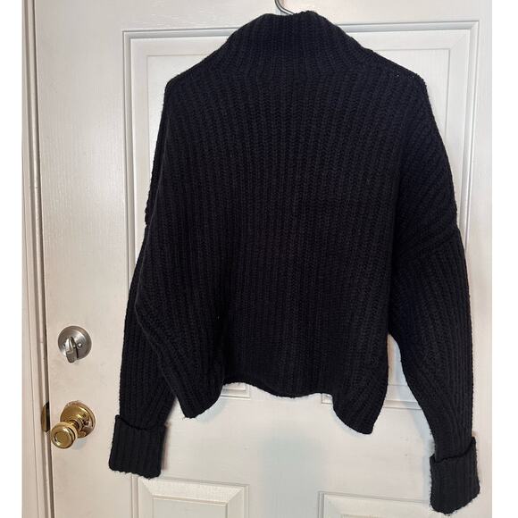 Maeve by Anthropologie Sweater Oversized Boho Turtleneck Black Women's X-Small - Picture 4 of 7